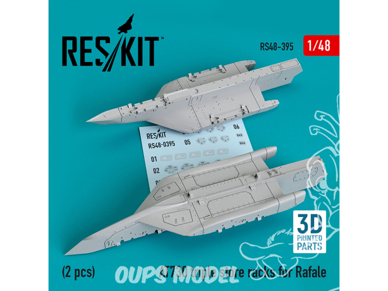 ResKit kit armement Avion RS48-0395 Racks triple magasin AT730 pour Rafale (2 pcs) (impression 3D) 1/48