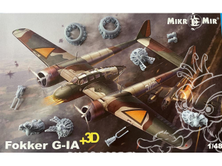 MikroMir maquette 48-0163D Avion Chasseur lourd Fokker G-1A inclus piéces résine 1/48