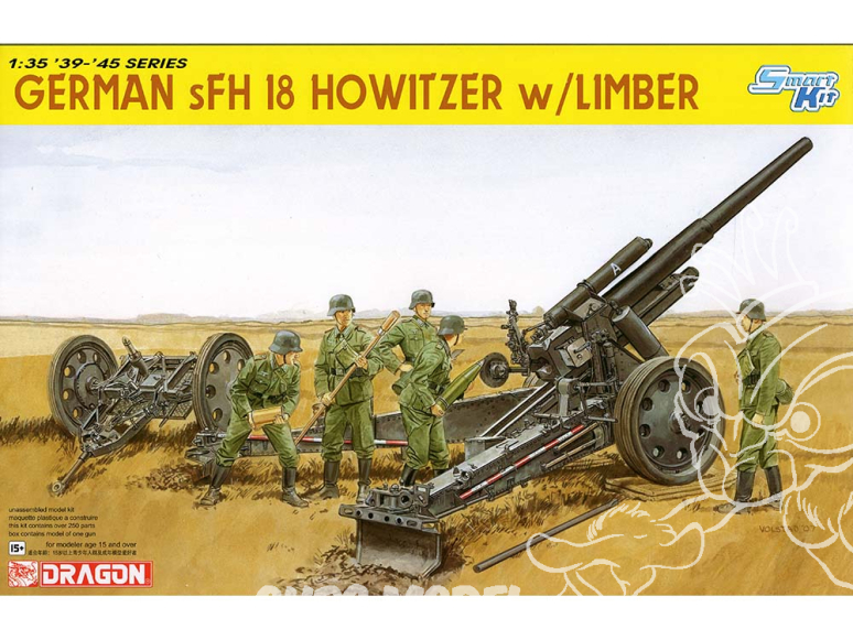 Dragon maquette militaire 6392 Obusier allemand sFH18 avec servants 1/35