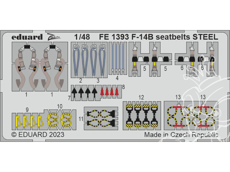 EDUARD photodecoupe avion FE1393 Harnais métal F-14B Great Wall Hobby 1/48