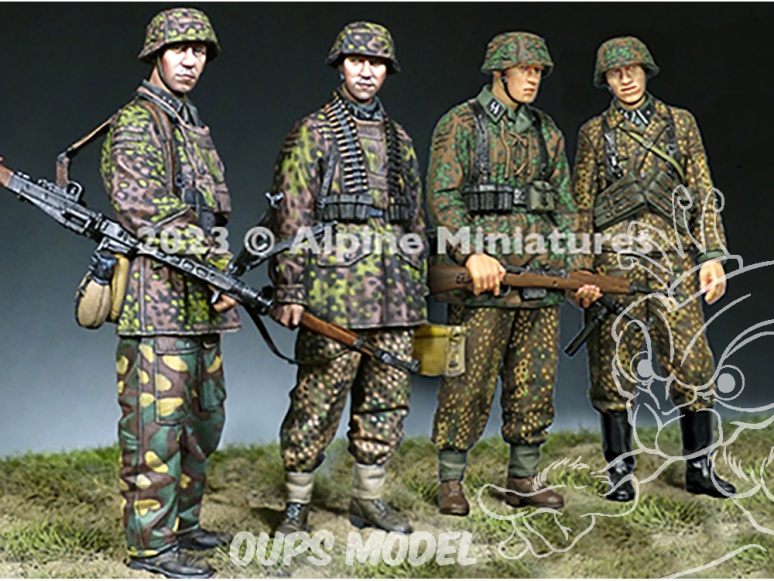 Alpine figurine S0008 Set Tout droit sorti de Caen (4 figurines) edition limitée 1/35