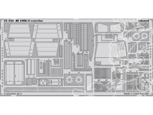 EDUARD photodecoupe avion 32332 Exterieur Bf109E-3 1/32