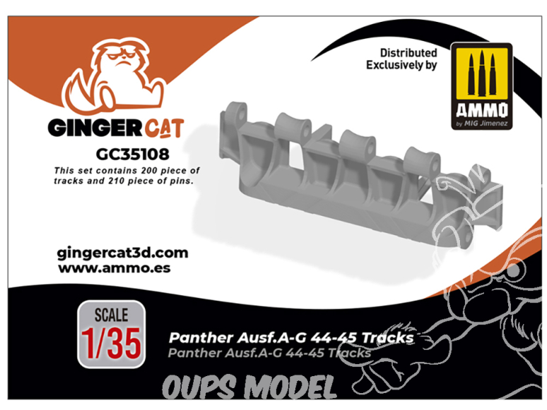 Ginger Cat accessoire GC35108 Chenilles Panther Ausf.A-G 44-45 1/35