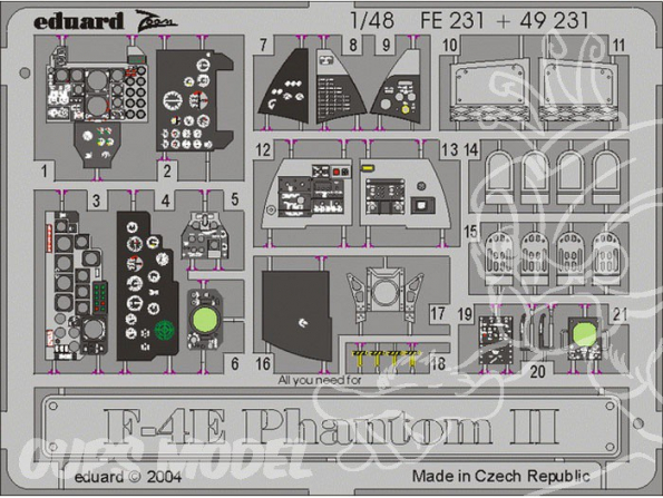 EDUARD photodecoupe avion FE231 F-4E 1/48