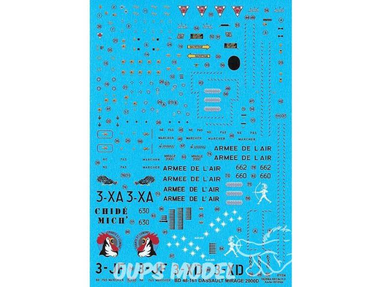 Decalques Berna decals BD48-161 Dassault Mirage 200D Part 3 1/48