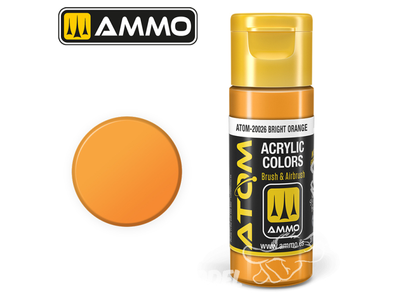 ATOM MIG peinture acrylique 20026 Orange vif - Bright orange 20ml