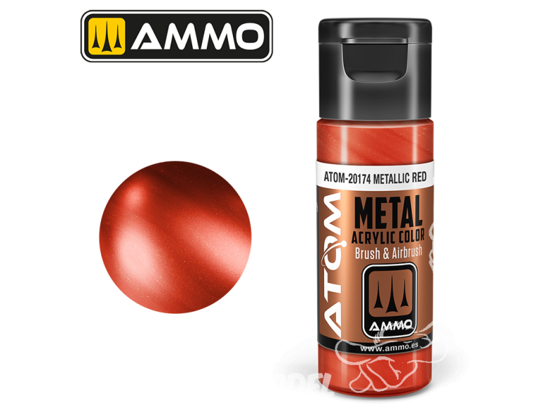 ATOM MIG peinture acrylique 20174 Rouge métallisé - Metallic Red 20ml