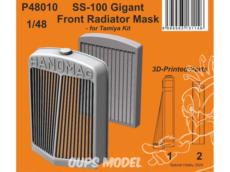 Special Hobby 3D Print avion P48010 Masque de radiateur avant SS-100 Gigant pour kit Tamiya 1/48