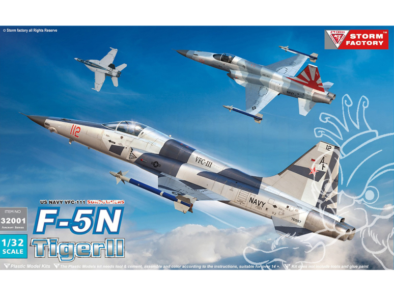 Storm Factory maquette avion 32001 F-5N Tiger II US Navy VFC-111 Sundowners 1/32