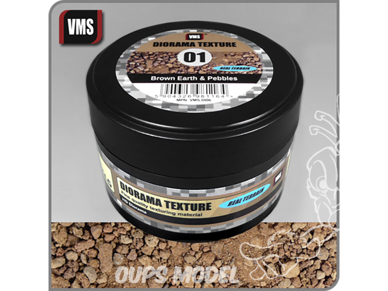 VMS DI06 Diorama Texture 01 Terre brune et cailloux - Brown Earth & Pebbles 100ml