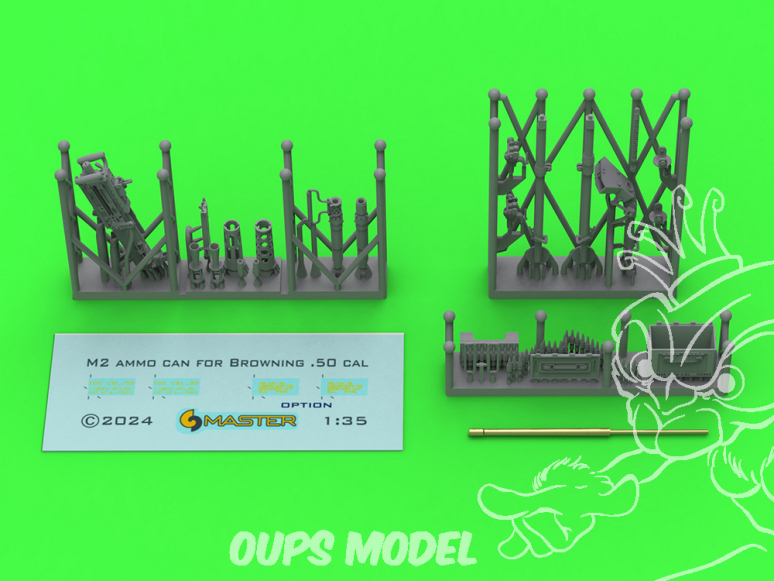 Master Model GM-35-064 Machine Gun Browning M2HB .50 cal avec trépied M2 munitions M2 Version WWII 1/35