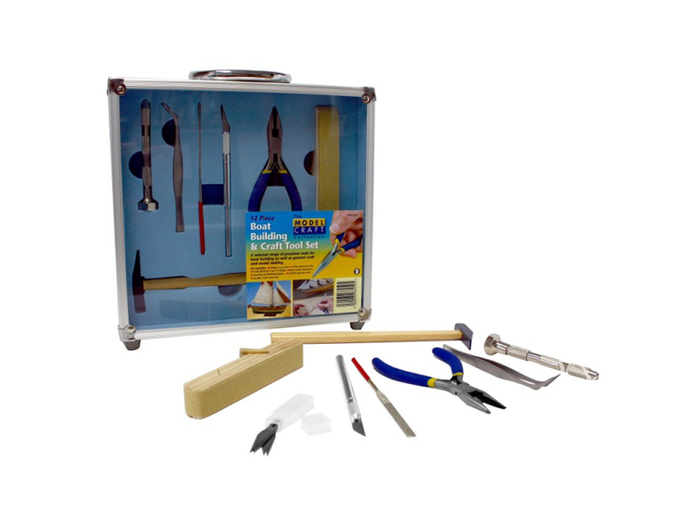 ModelCraft PTK1012 Ensemble d'outils de construction et d'artisanat de bateaux 12 pièces