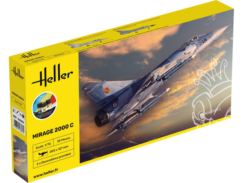 Heller maquette avion 56303 STARTER KIT Mirage 2000 C inclus peintures principale colle pinceau 1/72