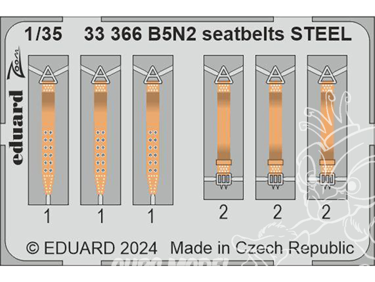Eduard photodécoupe avion 33366 Harnais métal B5N2 Border Model 1/35