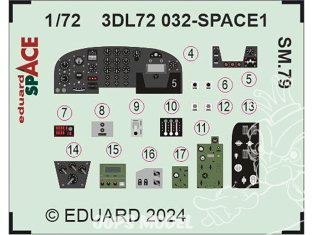 Eduard Space décalques 3D 3DL72032 SM.79 Italeri 1/72