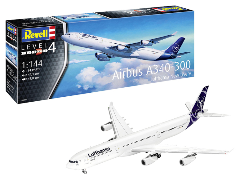 Revell maquette avion 03803 A340-300 Lufthansa Nouvelle livré 1/144