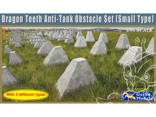 Gecko Models maquettes militaire 35GM0084 Ensemble d'obstacles antichar Dragon Teeth (petite version) 1/35