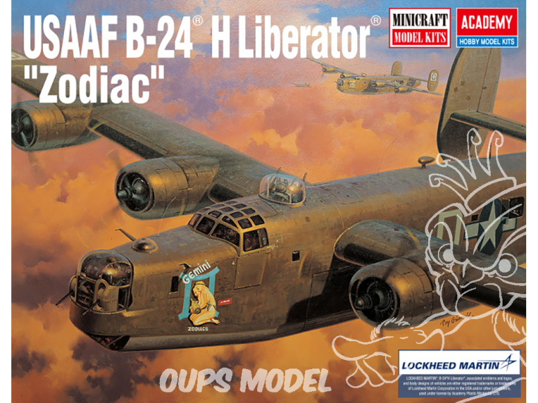 Academy maquette avion 12584 USAAF B-24 H Liberator Zodiac 1/72