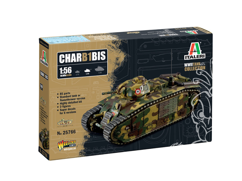 Italeri maquette militaire 25766 Char B1 Bis 1/56 28mm