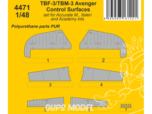 CMK kit resine 4471 Surfaces de contrôle TBF-3/TBM-3 Avenger 1/48
