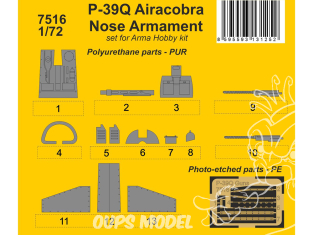 CMK kit resine 7516 Armement de nez du P-39Q Airacobra 1/72