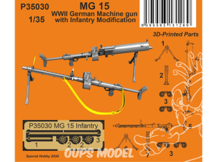 Special Hobby 3D Print militaire P35030 Mitrailleuse MG 15 avec modification d'infanterie 1/35