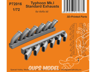 Special Hobby 3D Print militaire P72016 Pots d'échappement standards Typhoon Mk.I pour kit Airfix 1/72