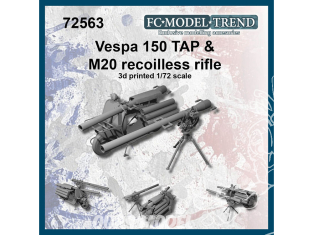 FC MODEL TREND maquette résine 72536 Vespa 150 TAP & M20 canon sans recul 1/72