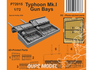 Special Hobby 3D Print militaire P72015 Set de correction des baies de canon Typhoon Mk.I kit Airfix 1/72