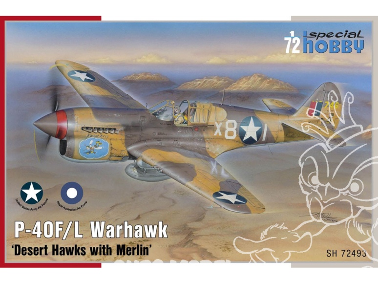 Special Hobby maquette avion 72493 P-40F/L Warhawk Desert Hawks avec Merlin 1/72
