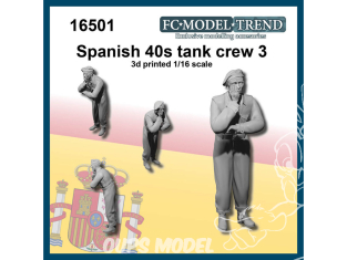 FC MODEL TREND figurine résine 16501 Equipage de char Espagnol 40s 1/16