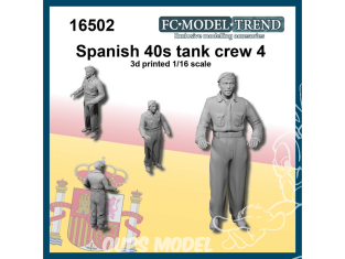 FC MODEL TREND figurine résine 16502 Equipage de char Espagnol 40s 1/16