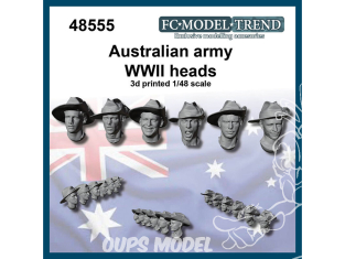 FC MODEL TREND accessoire résine 48555 Têtes armée Australienne WWII 1/48
