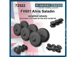 FC MODEL TREND accessoire résine 72522 Roues lestées FV601 Alvis Saladin Ace 1/72