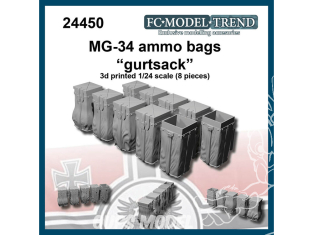 FC MODEL TREND accessoire résine 24450 MG-34 Sacs de munitions "Gurtsack" 1/24