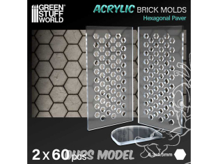 Green Stuff 12567 Moules Acryliques - Pavé hexagonal 1/35