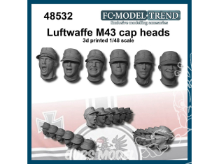 FC MODEL TREND accessoire résine 48532 Têtes avec casquette Luftwaffe M43 1/48