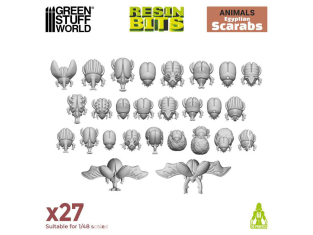 Green Stuff 12665 Set imprimé en 3D - Scarabées Égyptiens 1/48