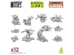 Green Stuff 12666 Set imprimé en 3D - Nuée de Scarabées 1/48
