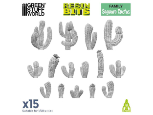 Green Stuff 11615 Set imprimé en 3D - Cactus Saguaro 1/48