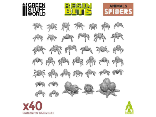 Green Stuff 12296 Set imprimé en 3D - Petites araignées 1/48
