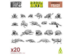 Green Stuff 12294 Set imprimé en 3D - Grenouilles et Crapauds 1/48