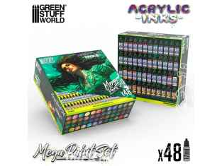 Green Stuff 12263 Mega Set encres acryliques Dipping Inks 48 pots