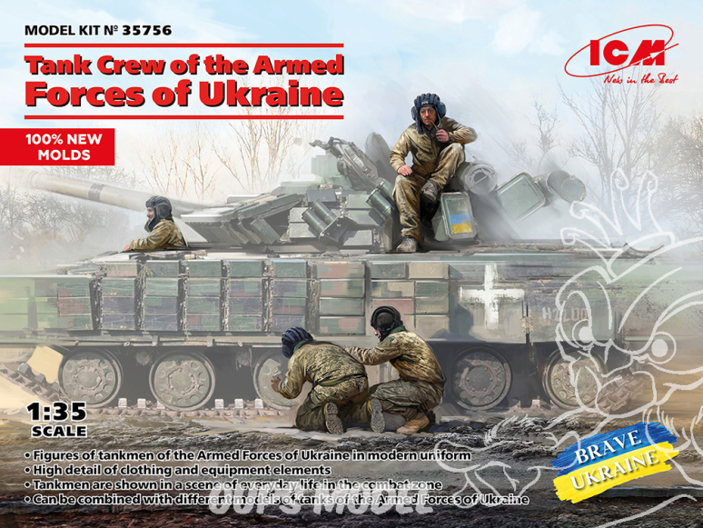 Icm maquette figurine 35756 Équipage de char des forces armées ukrainiennes 1/35