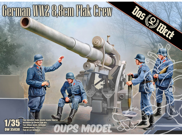 DAS WERK maquette militaire DW35038 Equipage Flak allemand WW2 8,8 cm 1/35