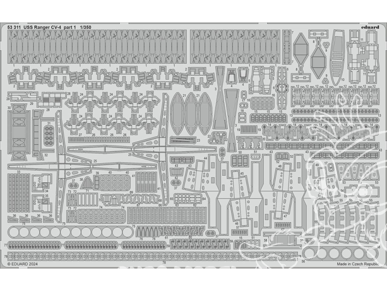 Eduard photodecoupe bateau 53311 USS Ranger CV-4 Partie 1 Trumpeter 1/350