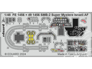 EDUARD photodecoupe avion FE1456 Zoom amélioration SMB-2 Super Mystere Israeli AF Special Hobby 1/48
