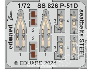 Eduard photodecoupe avion SS826 Harnais métal P-51D Eduard 1/72