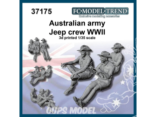 FC MODEL TREND figurine résine 37175 Equipage de Jeep Armée Australienne WWII 1/35