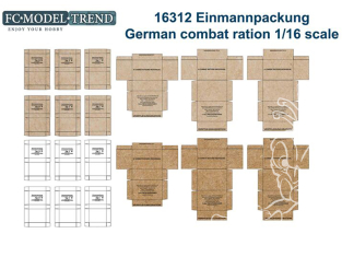 FC MODEL TREND accessoire papier 16312 Cartons de rations de combat Allemande Einmannpackung 1/16